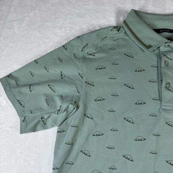 NWT Radmor Golf Polo Men's Large Shirt Sage Taylor BobRad Repeat Print $98‎ - Picture 4 of 13